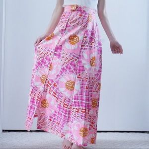 Vintage 60s Floral Maxi Skirt